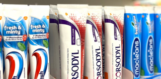 Tesco toothpaste packaging