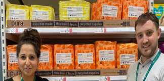 Asda x Purina recycled nappies in-store signage