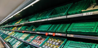Tesco Supermarket shelves left empty as fresh produce shortage hits