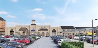 An artist's impression of the retail park development in Rotherham.